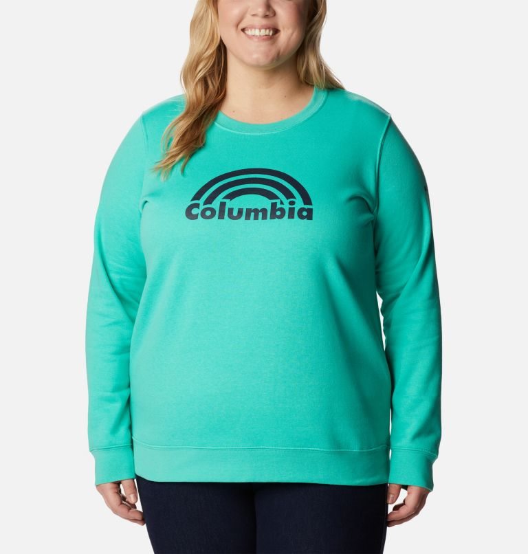 Columbia Trek Graphic Crew Gensere Dame Turkis | Plus Size 04389M